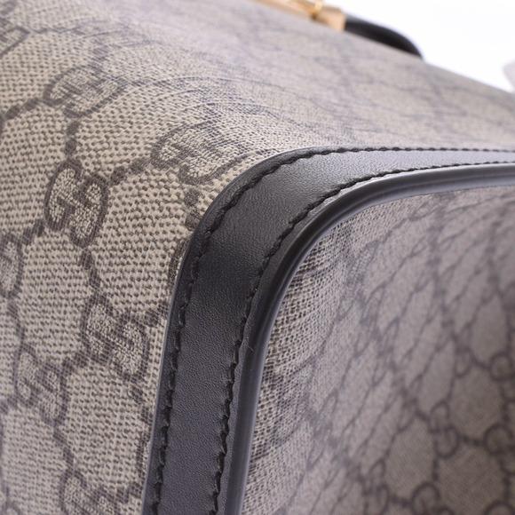 Gucci Padlock Chain Tote GG Supreme Gray Leather Bag - Picture 6 of 9